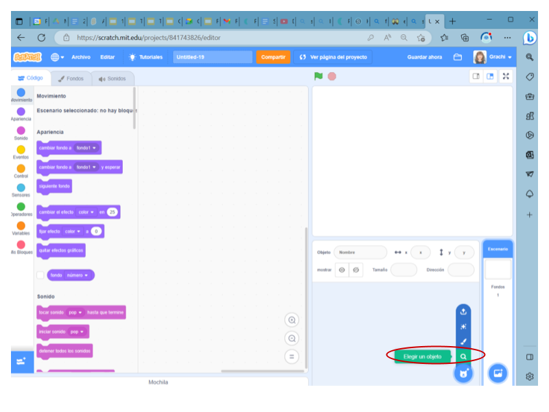 Cómo elegir un objeto en Scratch