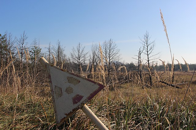 Señal de advertencia de radiación de Chernobyl