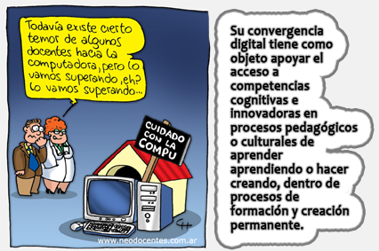 Su convergencia digital tiene como objeto apoyar el acceso a competencias cognitivas e innovadoras en procesos pedagógicos o culturales de aprender aprendiendo o hacer creando, y dentro de un círculo o proceso de formación y creación continua o permanente.