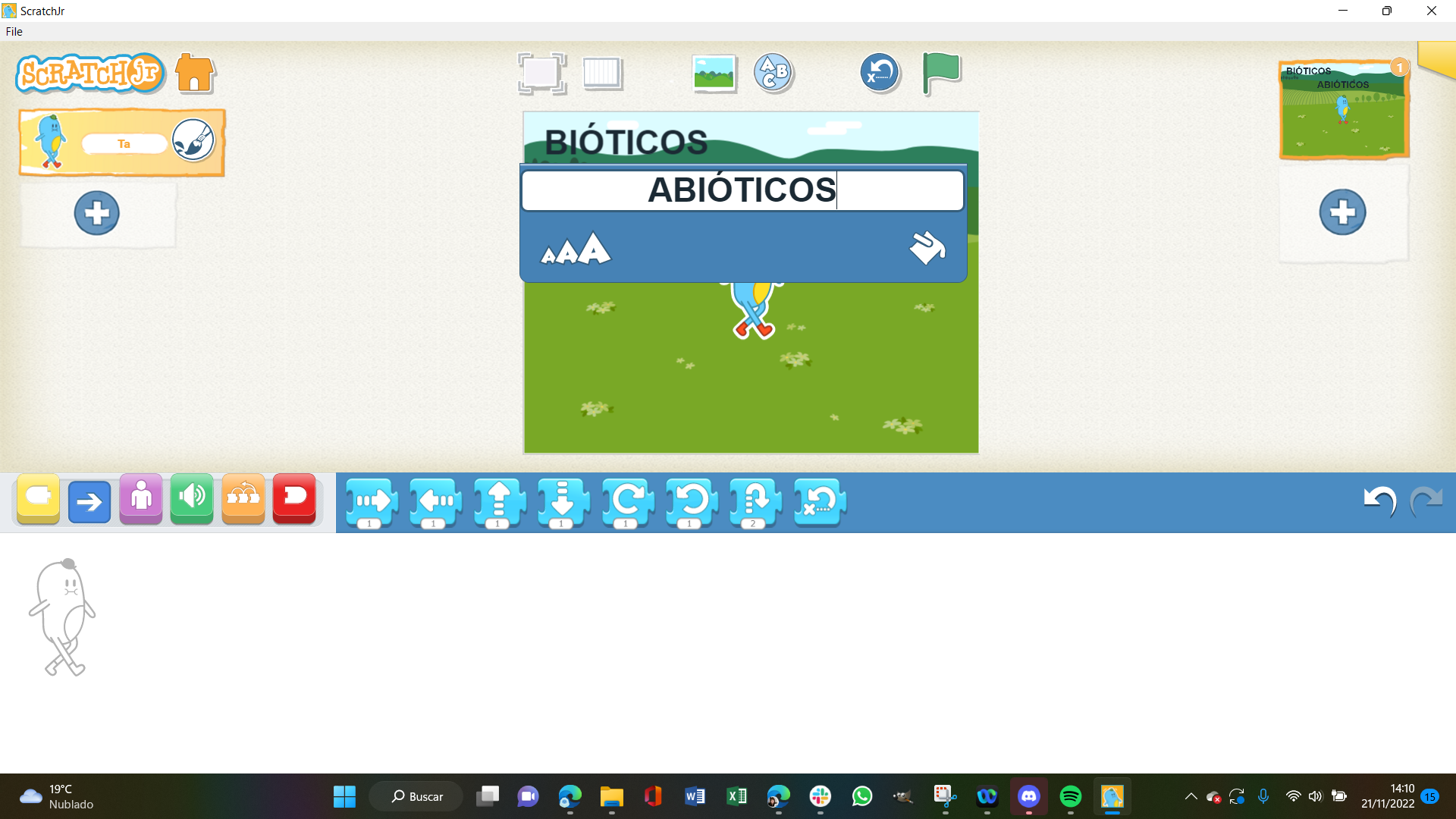 Escritura de títulos en Scratch Jr