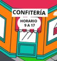 LETRERO EN COMERCIO QUE DICE: CONFITERÍA HORARIO 9 A 17