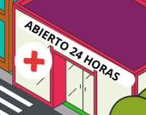 CARTEL DE LA FARMACIA DONDE DICE: ABIERTO 24 HORAS