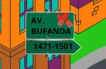 CARTEL DE LA CALLE QUE DICE: AV. BUFANDA 1471-1501