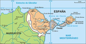 Mapa de Ceuta y Melilla