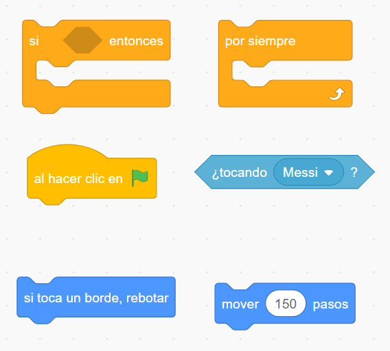 Código desordenado de la pelota