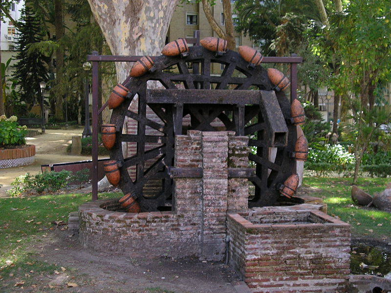 LA NORIA PARA SACAR AGUA DEL RÍO O DE UN POZO