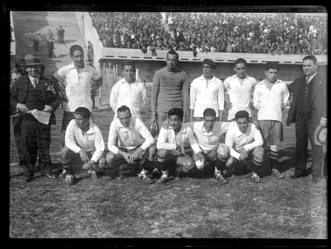 Selección chilena que venció a Francia en el marco de la Copa Mundial de Fútbol. 19 de Julio de 1930.