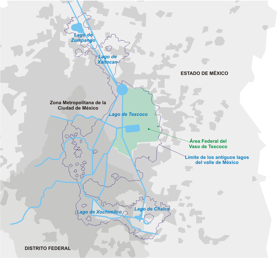 Mapa Lagos del Valle de México