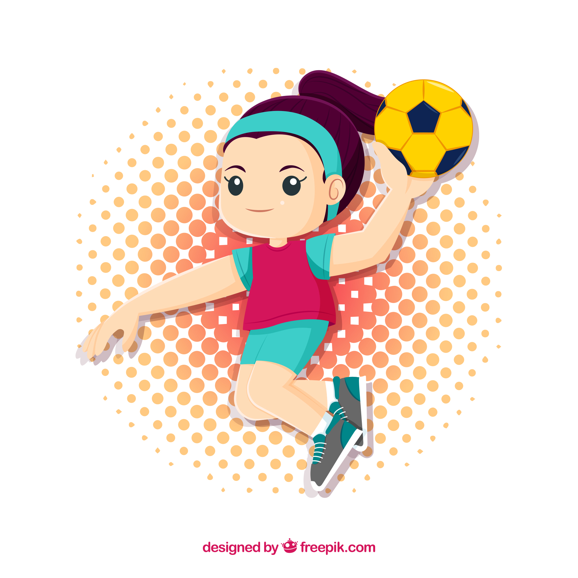 Niña jugando handball