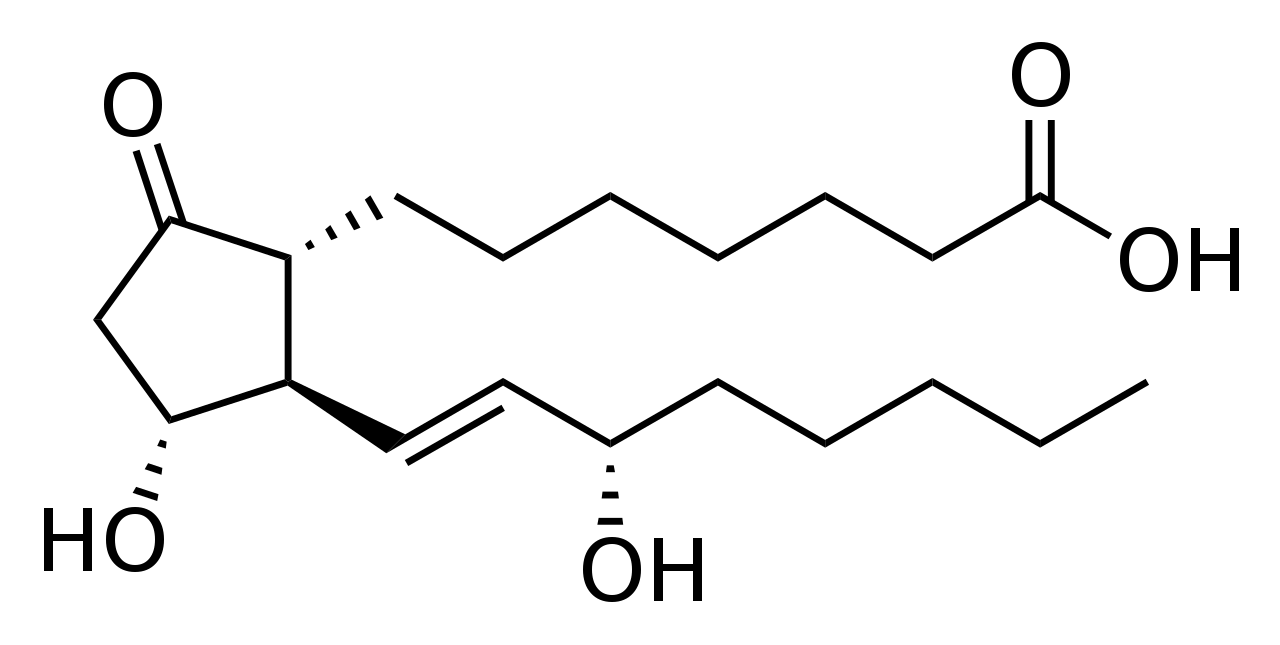 Estructura química de la protaglandina