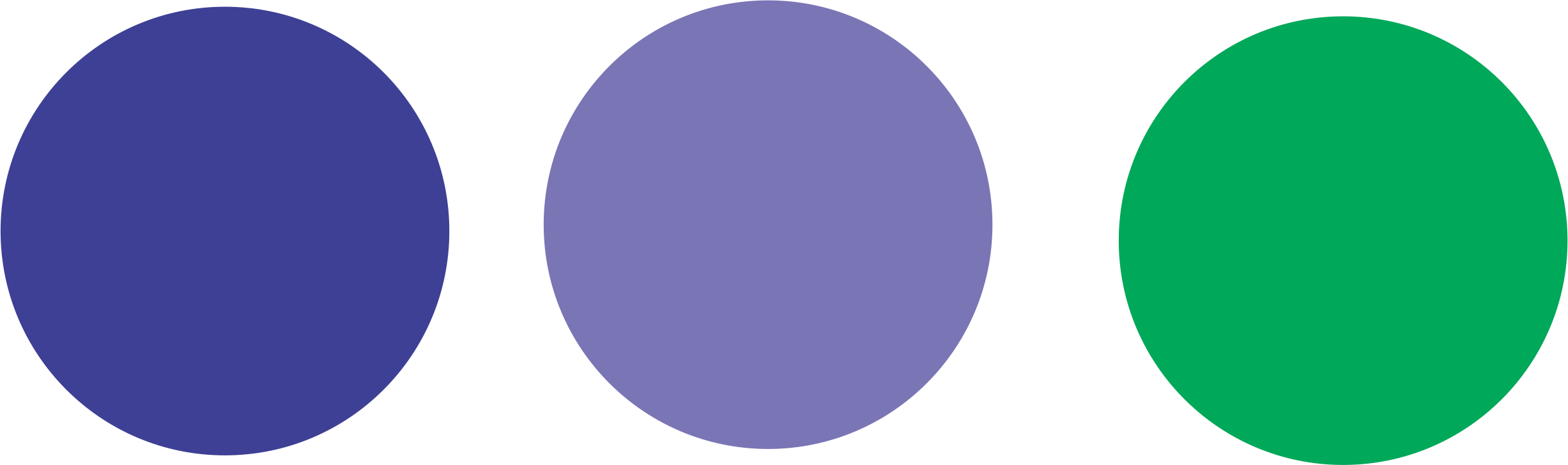 Azul, violeta, verde