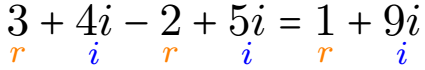 3+4i-2+5i=1+9i