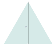 Triángulo equilátero dividido en dos partes iguales