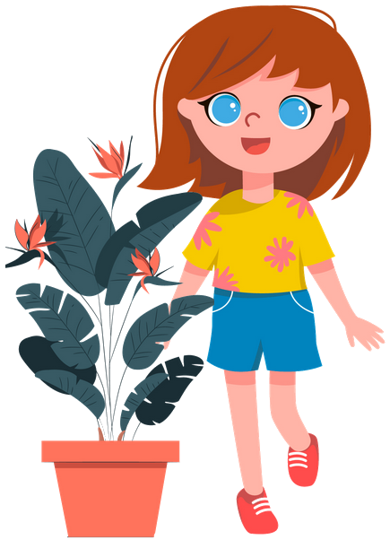 Niña con planta