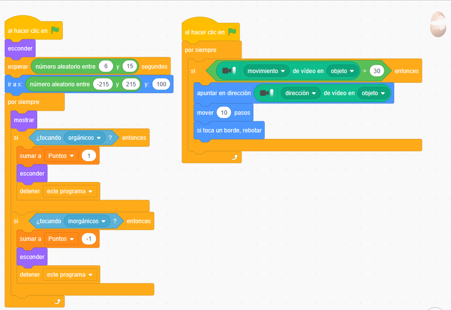 Programación cáscara de huevo