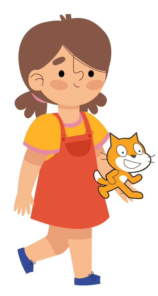 Niña con gatito de Scratch