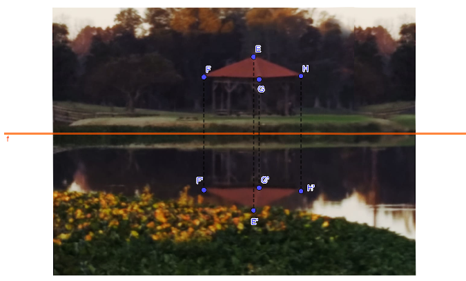 Pérgola reflejada en el agua (Parque Tomás Berreta, sarandí Grande)