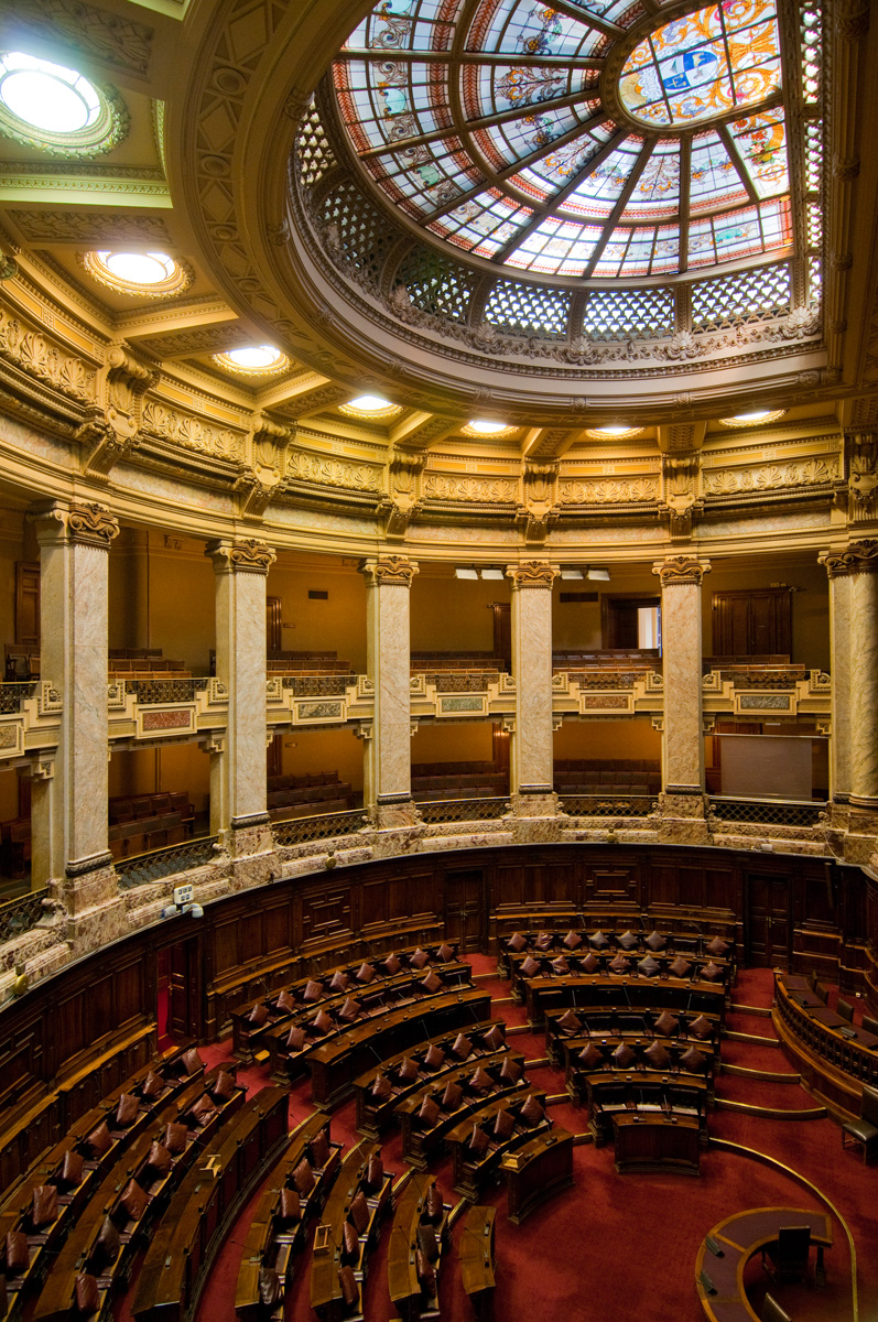 Vista de la sala de Cámara de Representantes del Palacio Legislativo 