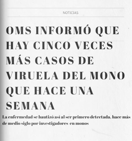 Noticia sobre la viruela del mono.